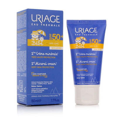 Uriage, 1er Bebe, Sun Protection, Sunscreen Cream, For Face & Body, SPF 50+, 50 ml