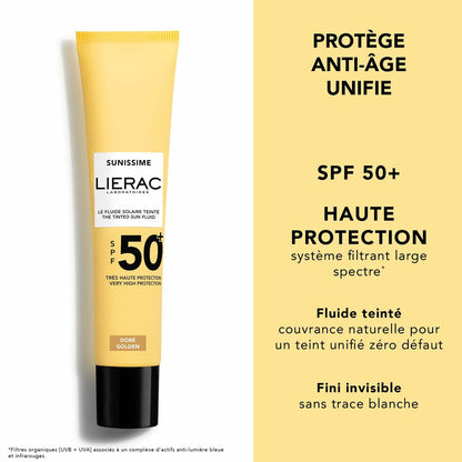 Lierac, Sunissime, Anti-Aging, Sunscreen Fluid, For Face, SPF50, 40 ml