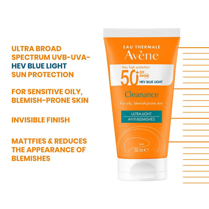 Avène Cleanance Sun Cream SPF 50+ 50 ml